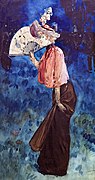 Femme avec éventail (Woman with fan) - Henry Somm