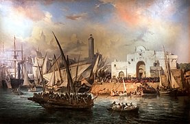 Embarquement des zouaves partant d'Alger pour la Crimée by Vincent Courdouan - Musée des Beaux-Arts de Narbonne