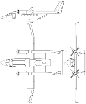 Sukhoi Su-80 3-view line drawing.svg