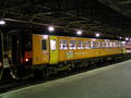 English: BR Class 153, no. 153312 at Crewe on 1st November 2003. This unit is operated by Arriva Trains Wales, and carries Heart of Wales livery. Deutsch: British Rail Dieseltriebwagen Baureihe 153 Nr. 153312 in Crewe am 1. November 2003. Diese Einheit wird von Arriva Trains Wales betrieben und trägt eine Vollwerbung für „Heart of Wales“.