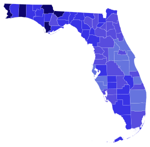 1956 Florida gubernatorial election results map by county.svg