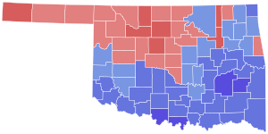 1964 United States Senate special election in Oklahoma results map by county.svg