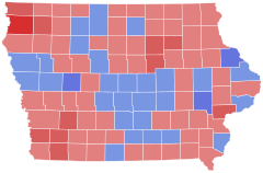 1968 United States Senate election in Iowa results map by county.svg