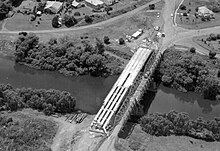 1974 Waipā bridge at Ngāruawāhia under construction in 1972