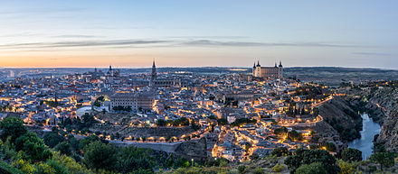 Toledo at sunset, as seen from the Parador Hotel