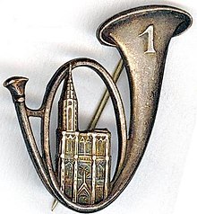 insignia del 1er BCP alrededor de 1930 "Catedral de Estrasburgo".