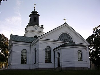A igreja de Eksjö, construída em estilo neoclássico.