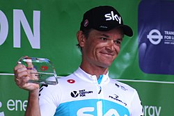 2018 Tour of Britain stage 8 - stage combativity award Vasil Kiryienka.JPG