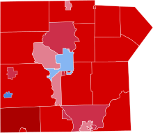 2020 Presidential Election Shaded by City and Township  Biden:      50–60%      60–70% Trump:     50–60%      60–70%      70–80%      80–90%