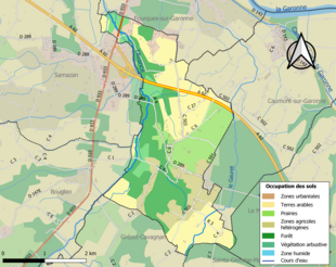 Kolorowa mapa przedstawiająca użytkowanie gruntów.