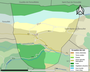 Mapa de colores que muestra el uso de la tierra.