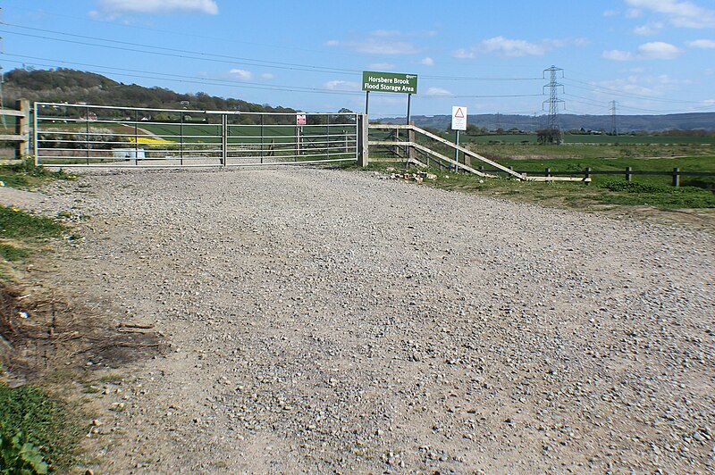 File:A417-A40 link road at Barnwood - Entrance to Horsbere Brook Flood Prevention Scheme - geograph.org.uk - 4436300.jpg
