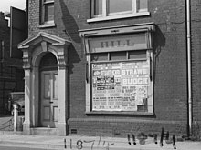 Fly posters advertising Strawbs, Budgie, George Melly, and other acts in Maidenhead, 1976. A disused building on Bell Street in 1976 almost opposite Bell Street Motors - geograph.org.uk - 1403865.jpg