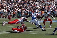 Peterson splitting defenders in the 2008 Pro Bowl AdrianPeterson-2008ProBowl.JPEG