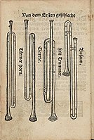 1529 A.D. Trumpets from Martin Agricola's book Musica instrumentalis deudsch