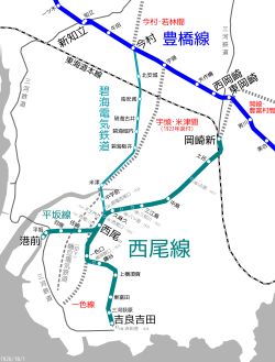 Aichi Electric Railroad Nishio Line map.svg
