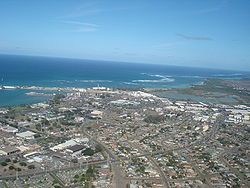 Veduta aerea di Kahului da sud-ovest