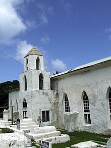 Aitutaki Church, Arutanga, the oldest Christian church in the Cook Islands. Aitutaki Church, Cook Islands.jpg