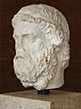 Greek poet Anacreon (ca. 550 BC – ca. 464 BC). Bust in the Louvre museum.