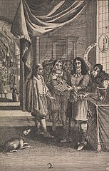 Cartoon showing Charles II and the Fire