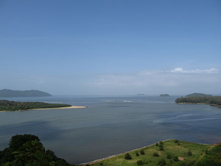 Panoramic view of Arabian sea from Sadashivgarh fort, Karwar