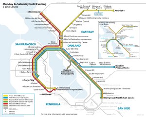 BART system map, effective August 2, 2021