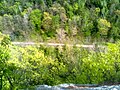 Scenic view from Lion Head of railroad on opposite bank of Hancock Brook along the Hancock Brook Trail.