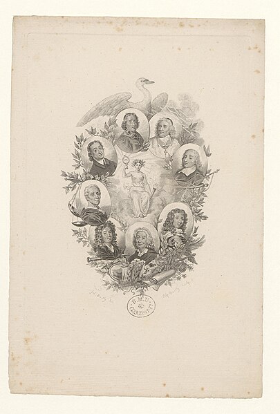 File:BOYER 2082 - -Portraits de Jean-Baptiste Massillon, Fénelon, Jacques Bénigne de Bossuet, Blaise Pascal, François IV de La Rochefoucauld, Alain-René Lesage, Jean de La Bruyère et Montesquieu-.jpg