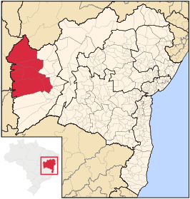 Ligging van de Braziliaanse microregio Barreiras in Bahia