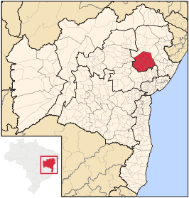 Ligging van de Braziliaanse microregio Serrinha in Bahia