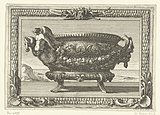 Ж. Лепотр. Ваза-умывальник. Лист из серии «Фонтаны и умывальники в обрамлениях». Между 1666 и 1682 гг.