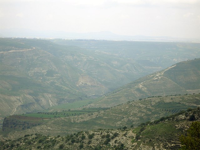 The ravines of the Yarmouk River where Amr kept the Byzantines confined at the decisive Battle of Yarmouk in 636