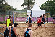 Deutsch: Beachhandball bei den Olympischen Jugendspielen 2018; Tag 6, 12. Oktober 2018; Jungen, Platzierungssspiel Ränge 9-10 – Chinese Taipei (Taiwan)-Uruguay 2:1 English: Beach handball at the 2018 Summer Youth Olympics at 12 October 2018 – Boy's Placement Match 9-10 – Chinese Taipei (Taiwan)-Uruguay 2:1