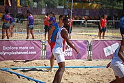 Deutsch: Beachhandball bei den Olympischen Jugendspielen 2018; Tag 4, 10. Oktober 2018; Jungs, Vorrunde, Gruppe B - Mauritius-Kroatien 0:2 English: Beach handball at the 2018 Summer Youth Olympics at 10 October 2018 – Boys Preliminary Round Group B‎ – Mauritius-Croatia 0:2