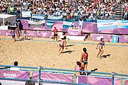 Deutsch: Beachhandball bei den Olympischen Jugendspielen 2018; Tag 3, 9. Oktober 2018; Mädchen, Vorrunde, Gruppe A - Chinese Taipei (Taiwan)-Mauritius 2:0 English: Beach handball at the 2018 Summer Youth Olympics at 9 October 2018 – Girls Preliminary Round Group A‎ – Chinese Taipei-Mauritius 2:0