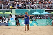 Deutsch: Beachvolleyball bei den Olympischen Jugendspielen 2018; Tag 11, 17. Oktober 2018; Jungen,Finale – Niederlande (Matthew Immers/Yorick de Groot)-Schweden (David Åhman/Jonatan Hellvig) 0:2 (20–22/15–21) English: Beach volleyball at the 2018 Summer Youth Olympics at 17 October 2018 – Final – Netherlands (Matthew Immers/Yorick de Groot)-Sweden (David Åhman/Jonatan Hellvig) 0:2 (20–22/15–21)