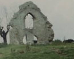 West wall of Beachamwell All Saints' Church before its collapse in 1989