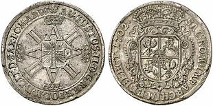Saxon-Polish Bankotaler of 1702, Leipzig Mint, so-called 'Beichlingscher Ordenstaler' Beichlingscher Ordenstaler, 1702, Leipzig.jpg