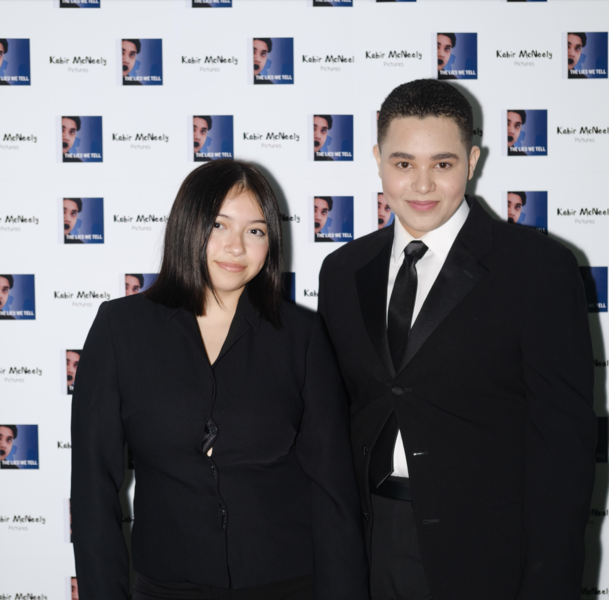 File:Bella Brusa and Kabir McNeely at the Premiere of The Lies We Tell.png