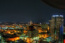 Birmingham skyline at night from atop the City Federal Building, July 1, 2015 Birmingham Skyline.jpeg