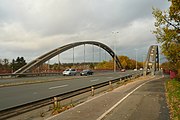 Bornumer Straße auf der Brücke über die Güterumgehungsbahn nahe dem Bahnhof Hannover-Linden