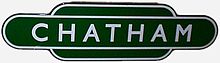 British Railways Southern Region totem sign for Chatham station.