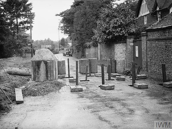 An example of anti-tank obstacles erected during 1940