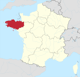 ब्रत्तान्यचे फ्रान्स देशाच्या नकाशातील स्थान
