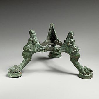 Tripod base for a thymiaterion (incense burner); 475-450 BC; bronze; height: 11 cm; Metropolitan Museum of Art