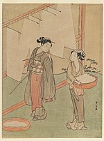 Thumbnail for File:Brooklyn Museum - Young Girl and Servant Drying Japanese Fine Noodles - Suzuki Harunobu.jpg