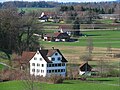 A farm, typical for the region Bubikon-Wolfhausen: farmhouse, bathhouse and barn