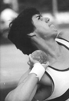 1980 Olympian Ines Muller took silver in the women's shot put. Bundesarchiv Bild 183-1985-0810-008, Ines Muller.jpg