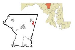 Carroll County Maryland Incorporated and Unincorporated areas Hampstead Highlighted.svg