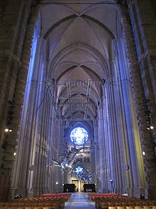 Interior of St. John's nave, facing west toward Amsterdam Avenue entrance Cathedral of Saint John the Divine, NYC (2014) - 48.JPG